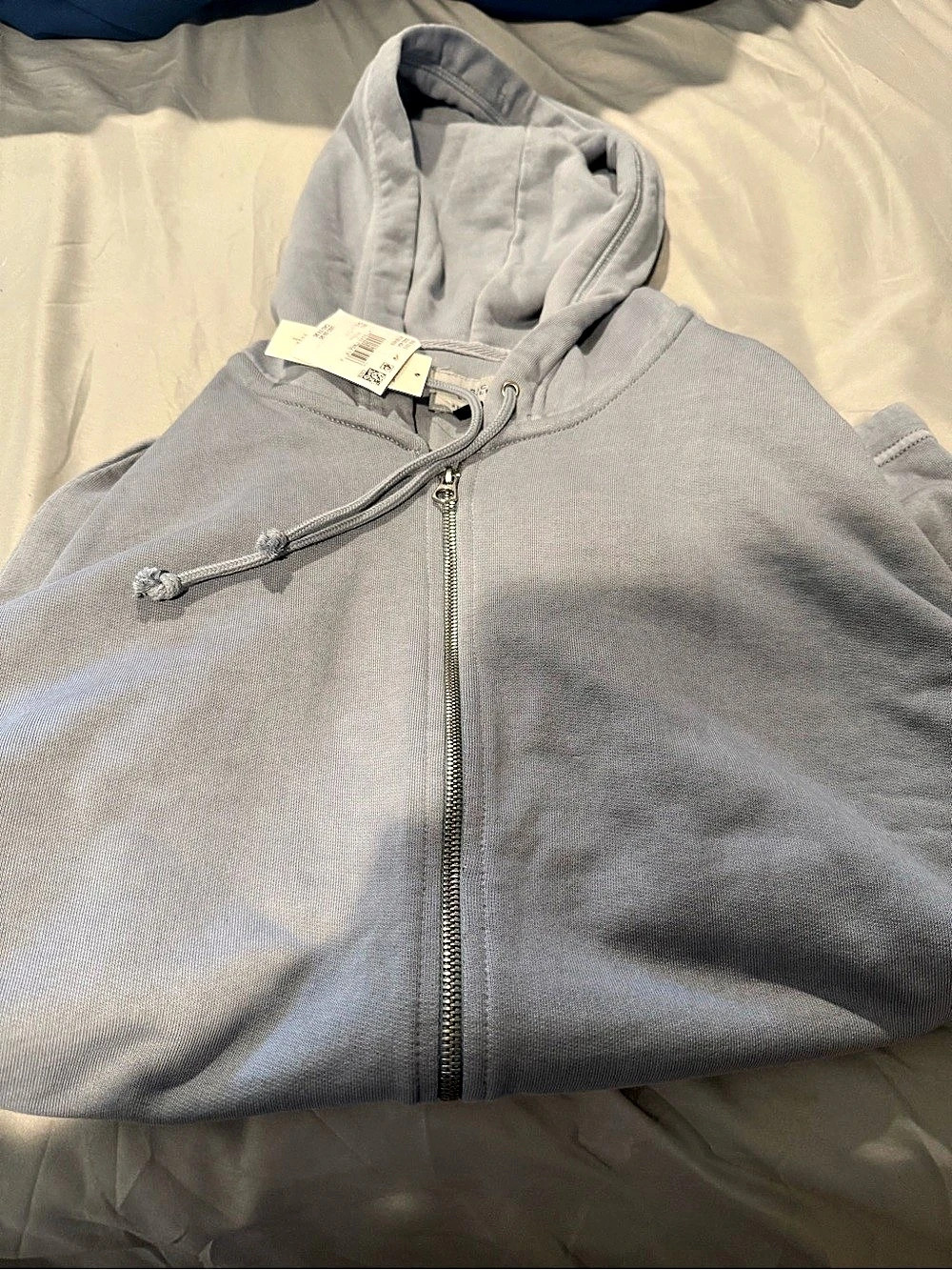 American Eagle Relaxed Fit Full Zip Hoodie Gray Large